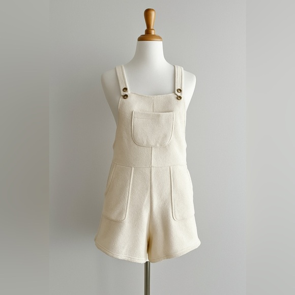 Böhme Cream Terry Cloth Overall Romper | XL | Casual Summer - Picture 4 of 4